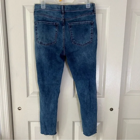 2/$15 Free People Womens Skinny Jeans Pants size W30S CutOut Distressed Denim - Picture 8 of 16